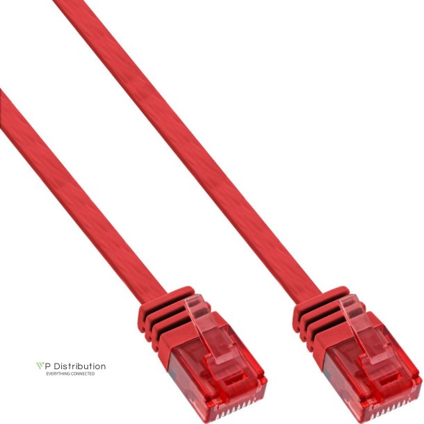 InLine&reg; Flat Ultraslim Patch Cable U/UTP Cat.6 Gigabit ready red 3m