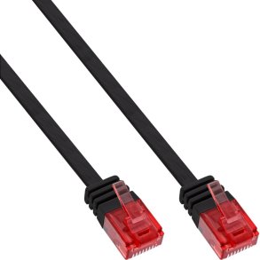 InLine® Flat Ultraslim Patch Cable U/UTP Cat.6 Gigabit ready black 1.5m