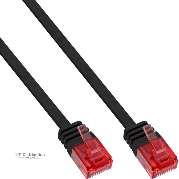 InLine&reg; Flat Ultraslim Patch Cable U/UTP Cat.6 Gigabit ready black 2m