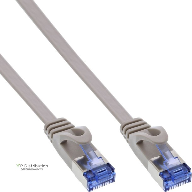 InLine&reg; Flat patch cable, U/FTP, Cat.6A, grey, 2m