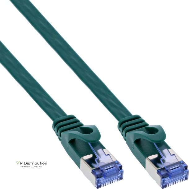 InLine&reg; Flat patch cable, U/FTP, Cat.6A, green, 2m