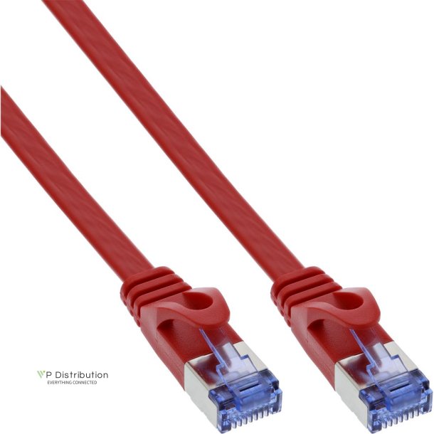 InLine&reg; Flat patch cable, U/FTP, Cat.6A, red, 5m