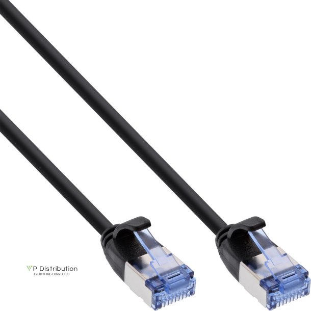 InLine&reg; Slim round Patch Cable U/FTP Cat.6A black 2m