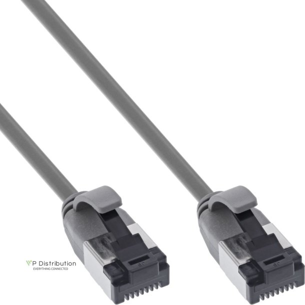 InLine&reg; Patch cable slim, U/FTP, Cat.8.1, TPE halogen-free, grey 10m