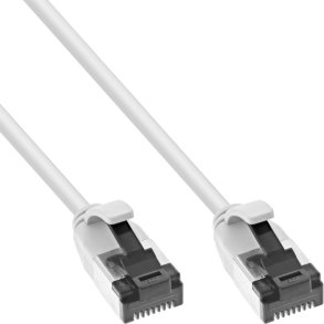 InLine® Patch cable slim, U/FTP, Cat.8.1, TPE halogen-free, white 5m