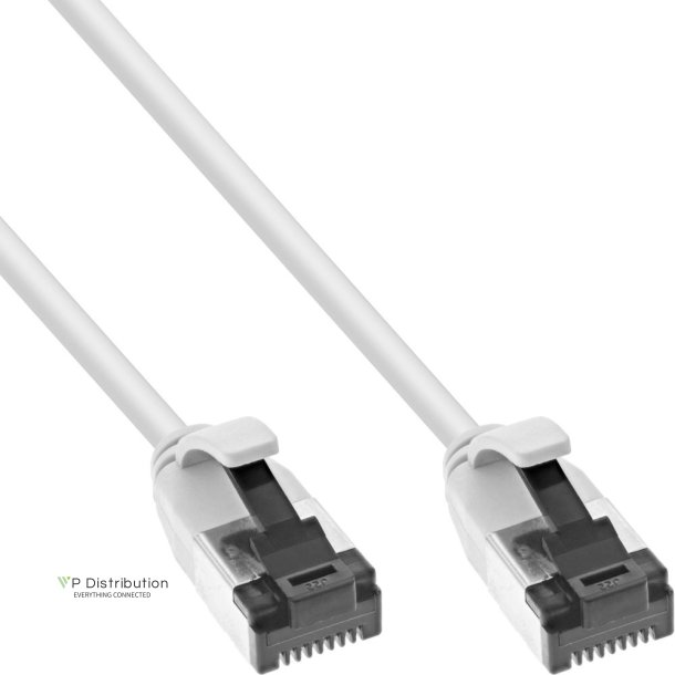 InLine&reg; Patch cable slim, U/FTP, Cat.8.1, TPE halogen-free, white 1.5m