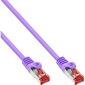 InLine® Patch Cable S/FTP PiMF Cat.6 250MHz PVC copper purple 1m