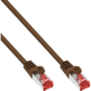 InLine® Patch Cable S/FTP PiMF Cat.6 250MHz PVC copper brown 0.25m
