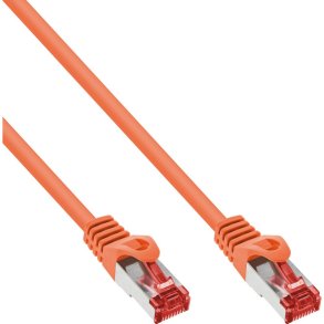 InLine® Patch Cable S/FTP PiMF Cat.6 250MHz PVC copper orange 0.3m