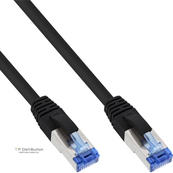 70pcs. Bulk-Pack InLine&reg; Patch Cable S/FTP PiMF Cat.6A halogen free 500MHz black 1m