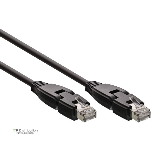 InLine&reg; 180&deg; Patch Cable S/FTP PiMF Cat.6A 500MHz halogen free Copper black 1m