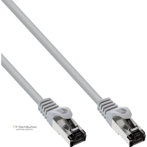 InLine&reg; Patch Cable S/FTP PiMF Cat.8.1 halogen free 2000MHz grey 0,5m