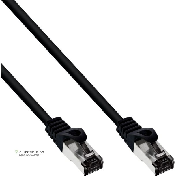 InLine&reg; Patch Cable S/FTP PiMF Cat.8.1 halogen free 2000MHz black 7.5m