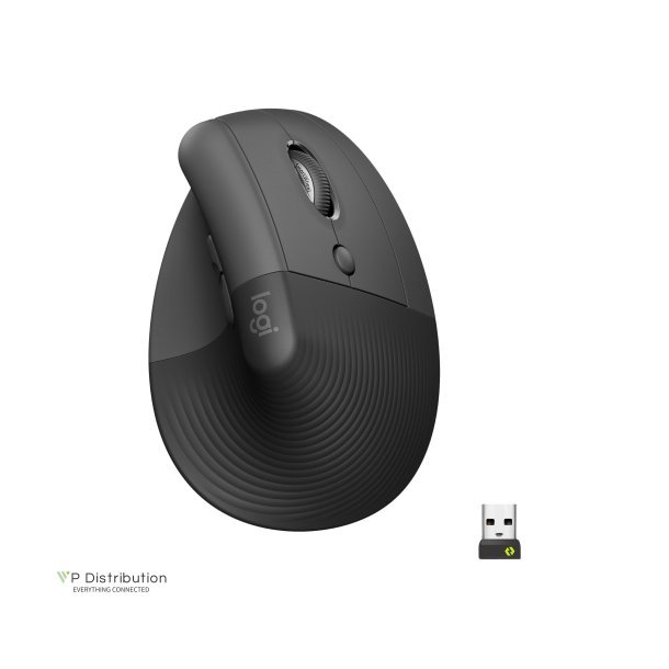 Logitech Lift Vertical Ergonomic Mouse Optisk Trdls Sort