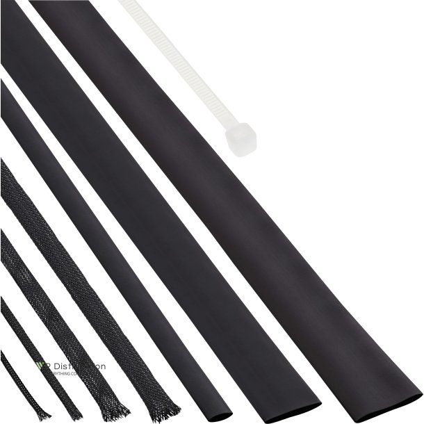InLine&reg; Cable Sleeving + Shrink Tubing Set black