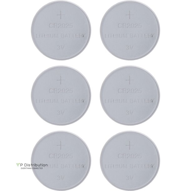 InLine&reg; 6-pack button cell, 3V Lithium, CR2025