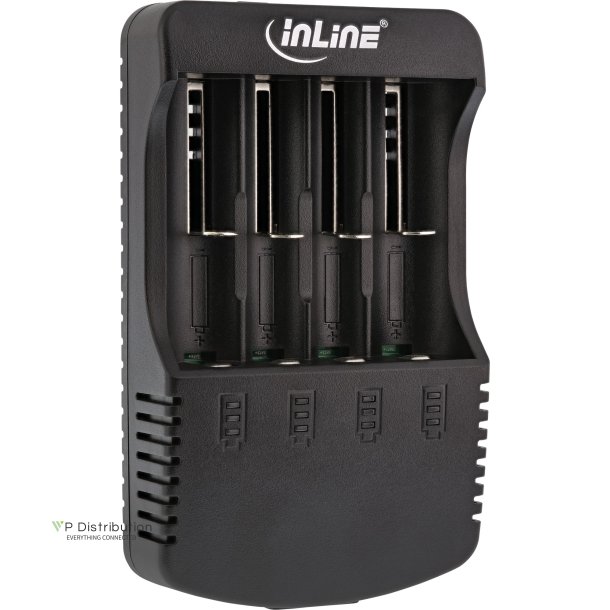 InLine&reg; Charger for Lithium and NiCd+NiMH batteries, with Powerbank function