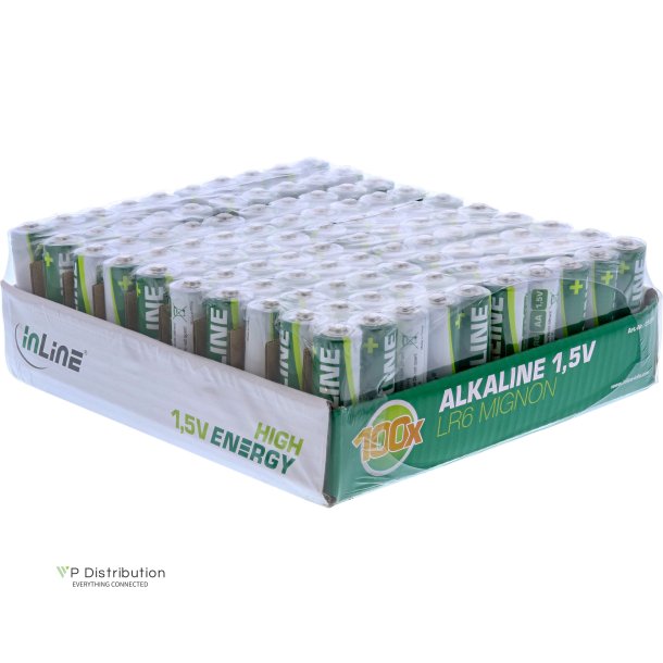 InLine&reg; Alkaline High Energy Battery, Mignon (AA), 100pcs tray
