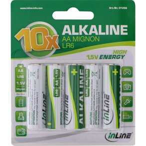InLine® Alkaline High Energy Batterie, Mignon (AA), 10pcs blister