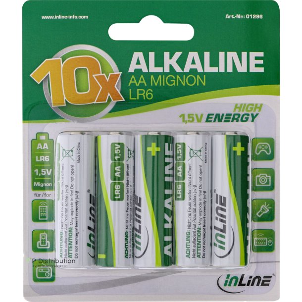 InLine&reg; Alkaline High Energy Batterie, Mignon (AA), 10pcs blister