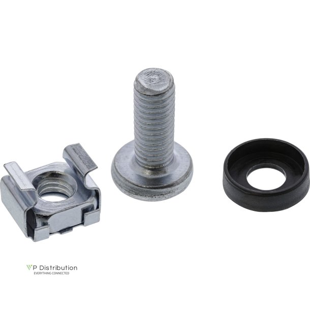 InLine&reg; Cage Nut Set M6 20 Cage Nuts + 20 Washers + 20 Screws