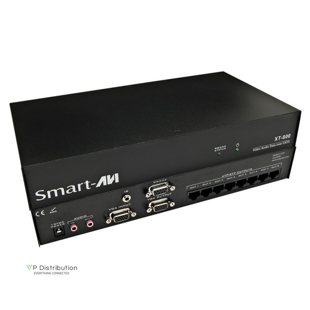 SmartAVI UXGA, Stereo Audio, IR &amp; RS-232 Point-To-Multipoint CAT5 Extender, 8-Port Transmitter. Includes [XT-TX800, CCVGAMM06, PS5VD4A]