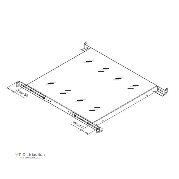 Triton 19" Shelf 1U, 550Mm, 80Kg, Black