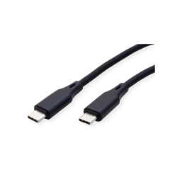 ROLINE USB 2.0 Silicon Cable, C-C, M/M, 60W, 1m, BLACK