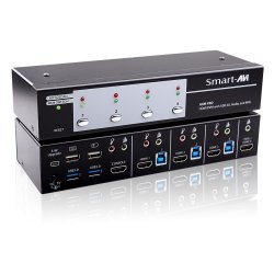 SmartAVI HDMI, 3-Port, KVM Switch with USB 3.0, MHL and Stereo Audio support. Includes: [HKM-PRO, PS5VD3A]