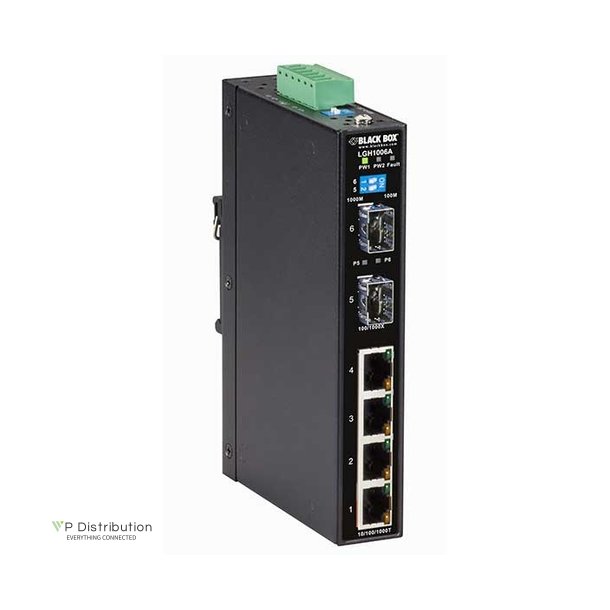 Black Box Hardened Ethernet Switch 4 10/100/1000 Rj45 2Ge Sfp