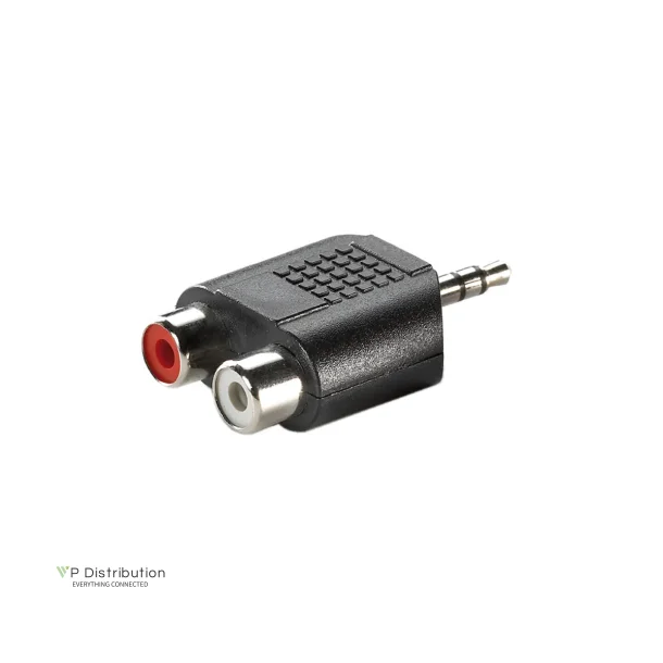 VALUE 3.5mm Adapter, 1x 3.5mm M to 2x RCA F