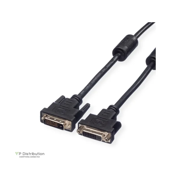 VALUE DVI Cable, DVI (24 + 1), Dual Link, M/F, 1m