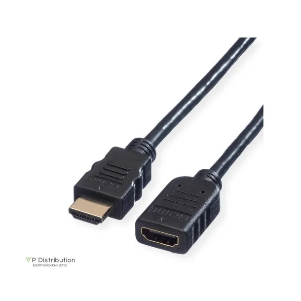 VALUE HDMI High Speed Cable + Ethernet, M/F, black, 1.5m