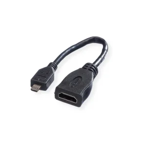 VALUE HDMI High Speed Cable + Ethernet, A - D, F/M, 0.15m