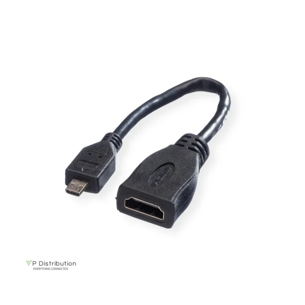 VALUE HDMI High Speed Cable + Ethernet, A - D, F/M, 0.15m