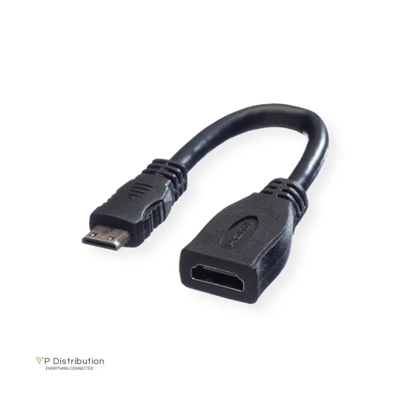 VALUE HDMI High Speed Cable + Ethernet, A - C, F/M, 0.15m