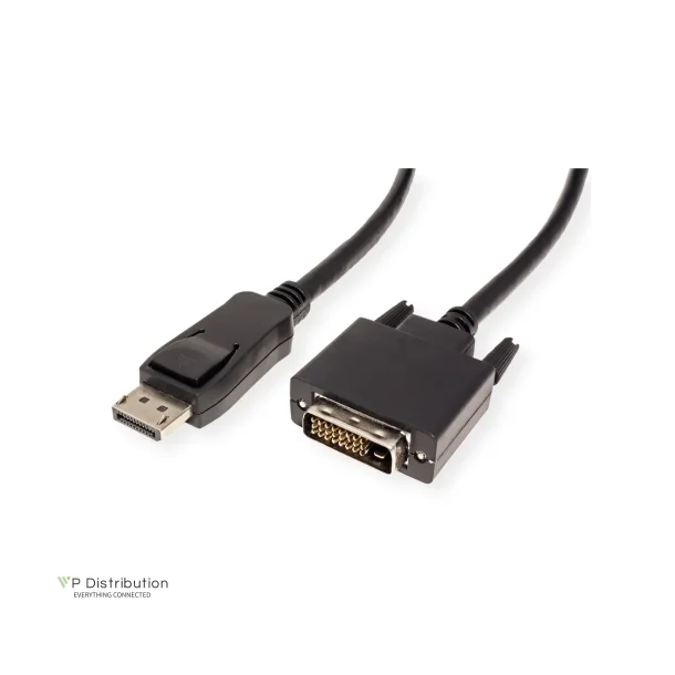 VALUE DisplayPort Cable, DP - DVI (24 + 1), M/M, 2m