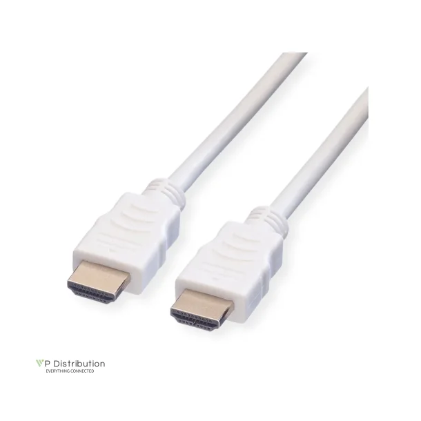 VALUE HDMI High Speed Cable + Ethernet, M/M, white, 1m