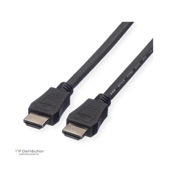 VALUE HDMI High Speed Cable + Ethernet, LSOH, M/M, black, 1m