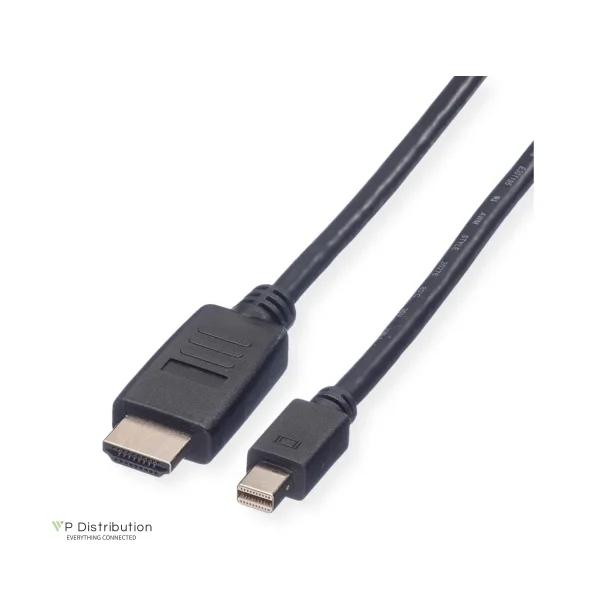 VALUE Mini DisplayPort Cable, Mini DP - HDTV, M/M, 1m