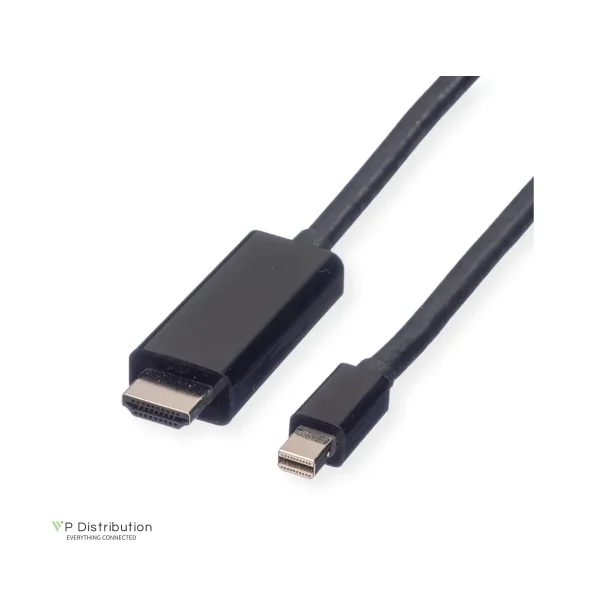 VALUE Mini DisplayPort Cable, Mini DP - UHDTV, M/M, black, 2m