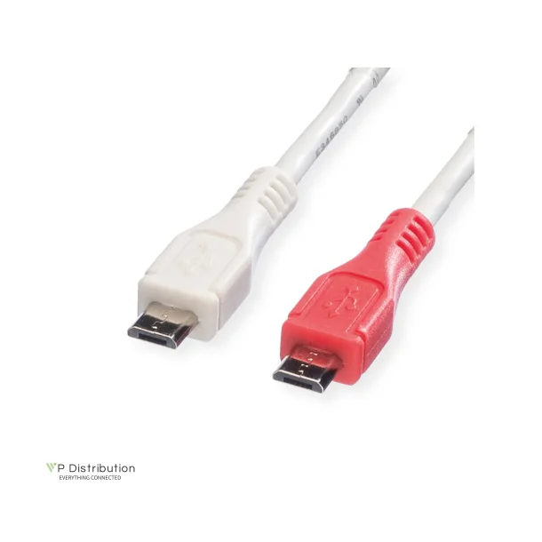 VALUE USB2.0 Charging Cable, Micro B - Micro B, M/M, 0.3m