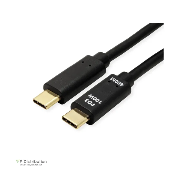 VALUE Cable USB2.0, C - C, M/M, 100W, black, 3m