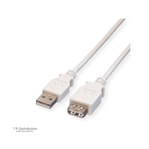 VALUE USB2.0 Cable, A - A, M/F, 0.8m