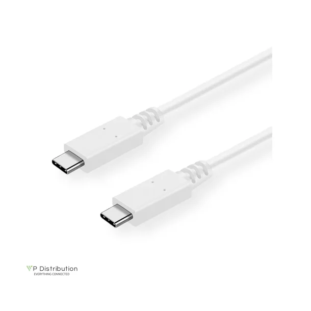 VALUE USB3.2 Gen2 Cable PD 20V5A, with Emark, C - C, M/M, white, 0.5m