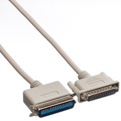 ROLINE Parallel Printer Cable, DB25 M - C36 M, grey, 4.5 m