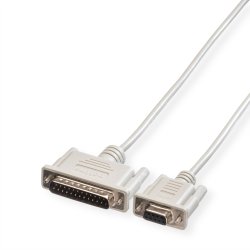 ROLINE Serial Printer Cable, DB9 F - DB25 M, 3 m