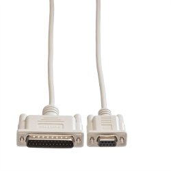 ROLINE Serial Printer Cable, DB9 F - DB25 M, 3 m