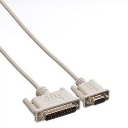 ROLINE Serial Printer Cable, DB9 F - DB25 M, 3 m