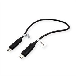 ROLINE USB 2.0 Charging Cable, Micro B - Micro B, M/M, black, 0.3 m